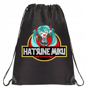 P161 PLECAK WOREK NA BUTY TORNISTER HATSUNE MIKU JAKOŚĆ CZARNY - Torby szkolne - miniaturka - grafika 1
