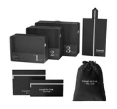 Kosmetyczki, organizery i kuferki - eCarla zestaw kosmetyczek i organizatorów KS142 Czarny 7 sztuk - miniaturka - grafika 1