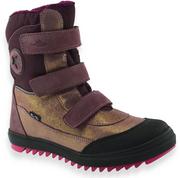 Buty dla chłopców - Dziewczęce śniegowce z membraną Renbut 32-4377 Śliwka Brokat - miniaturka - grafika 1