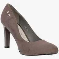 Czółenka - Czółenka Damskie Buty Na Obcasie Klasyczne Szare Sergio Leone Szary 38 - miniaturka - grafika 1