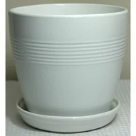 Donice - Doniczka Line z podstawkiem 13,5 cm biały - miniaturka - grafika 1