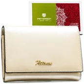 Portfele - Damski skórzany portfel Peterson z RFID trwała portmonetka z dużą ilością przegródek, beżowy - miniaturka - grafika 1