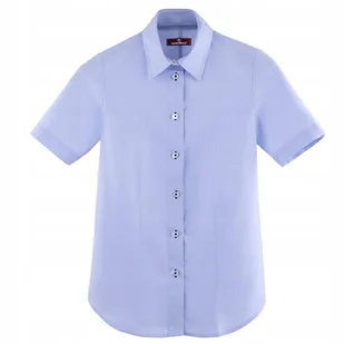 Koszula damska krótki rękaw niebieska elegancka klasyczna bawełna 56C - Koszule damskie Koszula damska krótki rękaw niebieska elegancka klasyczna bawełna 56C - Koszule damskie - miniaturka - grafika 1