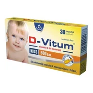 Witaminy i minerały - D-Vitum KIDS 600 twist-off, Suplement diety, 30 kapsułek - miniaturka - grafika 1