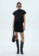 Spódnice - MANGO - Minispódniczka ze sztucznej skóry czarny - XL - Kobieta - miniaturka - grafika 1