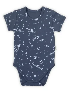 Niemowlęce body z krótkim rękawem w plamki granatowe Nicol,r.80 - Body dla niemowląt - miniaturka - grafika 1