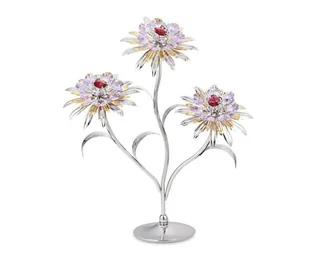 Crystocraft, miniaturka-figurka chromowana SWAROVSKI/POTRÓJNE KWIATY - Figurki dekoracyjne - miniaturka - grafika 1