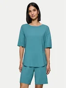 Piżamy damskie - Triumph Piżama Timeless Sensuality 10222627 Turkusowy Relaxed Fit - miniaturka - grafika 1