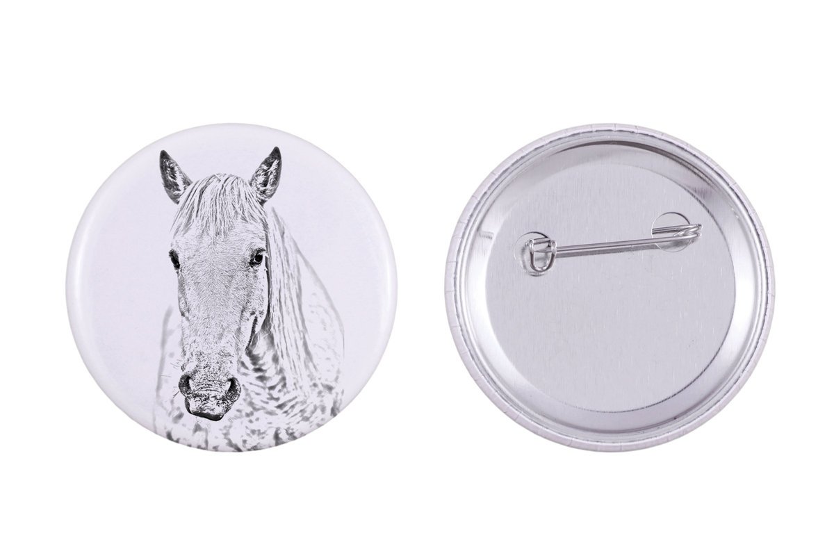 Koń Camargue - ozdoba koszuli, przypinka do torby, idealny prezent z możliwościa dodanie swojej grafiki marki Art-Dog