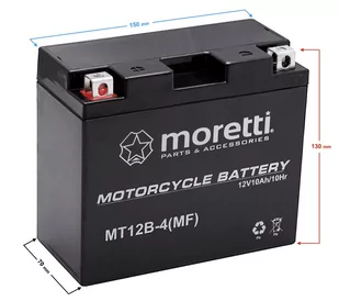 Akumulator Moretti AGM (Gel) MT12B - Części motocyklowe - miniaturka - grafika 1