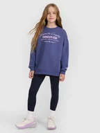 Spodnie i spodenki dla dziewczynek - 4F Legginsy dzianinowe dziewczęce - niebieskie 134 (8-9 lat) - miniaturka - grafika 1