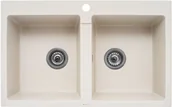 Zlewozmywaki - Pyramis Zlew SPARTA 78x50) 2B wanilia 70076301) 70076301 - miniaturka - grafika 1