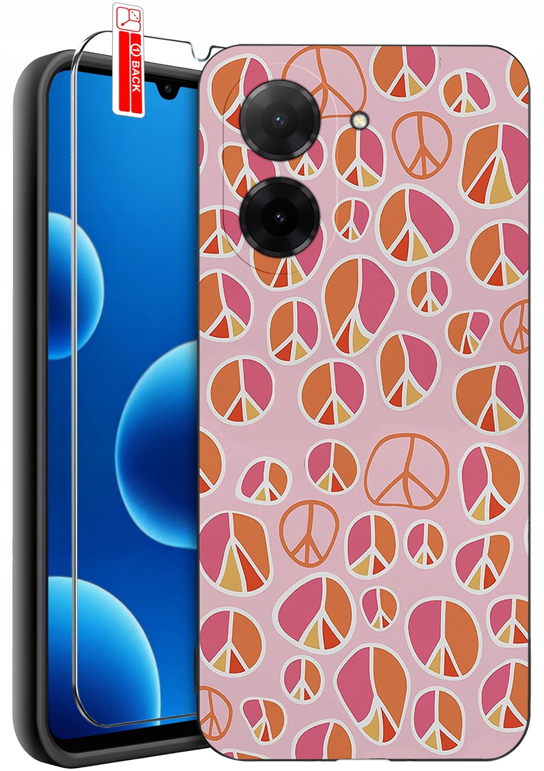 ETUI do Xiaomi Redmi A5 WZORY SILIKONOWE MATT CASE + SZKŁO 9H