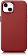 Etui i futerały do telefonów - iCarer Case Leather pokrowiec etui z naturalnej skóry do iPhone 14 Plus czerwony (kompatybilne z MagSafe) - miniaturka - grafika 1
