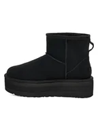 Botki damskie - UGG Botki "W Classic Mini Platform" w kolorze czarnym z wełny jagnięcej - miniaturka - grafika 1