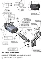 Części motocyklowe - Tłumik końcowy część zamienna zestaw LeoVince układ wydechowy S10034/S10417, stal nierdzewna, Ø 50 mm 205 mm - miniaturka - grafika 1