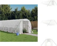 Szklarnie ogrodowe - vidaXL Szklarnia z ramą stalową biała 28 m² 14x2x2 m - Szklarnie - miniaturka - grafika 1