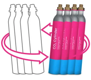 Gaz CO2 do naboju różowego Quick Connect dla saturatorów, 4 sztuki - Akcesoria i części AGD - miniaturka - grafika 1