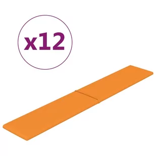 Panele ścienne, 12 szt., żółte, 90x15 cm, tkanina, 1,62 m² - Panele ścienne i boazeria - miniaturka - grafika 3