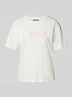 Koszulki i topy damskie - T-shirt z wyhaftowanym logo - miniaturka - grafika 1