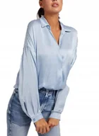 Koszule damskie - GUESS KOSZULA DAMSKA Z DŁUGIM RĘKAWEM GŁADKA Z JEDWABIEM XS GXA - miniaturka - grafika 1