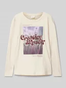 Koszulki dla dziewczynek - Bluzka z długim rękawem o kroju regular fit z czystej bawełny z foto printem - miniaturka - grafika 1