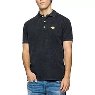 Koszulki męskie - Replay Męska koszulka polo, Zielony (Sage 848), S - miniaturka - grafika 1