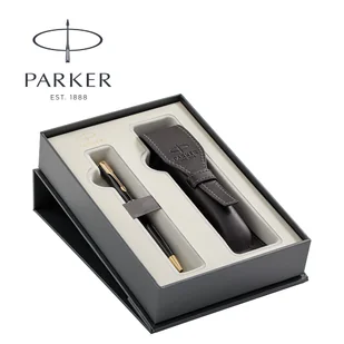 Zestaw z długopisem i etui, Parker Sonnet Black GT - Zestawy piśmiennicze - miniaturka - grafika 1