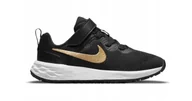 Buty dla dziewczynek - Buty Dziecięce Sportowe Czarne Nike Revolution 6 DD1095-002 r. 27,5 - miniaturka - grafika 1