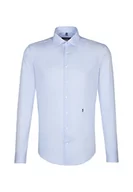 Koszule męskie - Seidensticker Męska koszula biznesowa Slim z długim rękawem z kołnierzem Kent, nie wymaga prasowania, w paski, niebieski (niebieski 13), 36 PL - miniaturka - grafika 1
