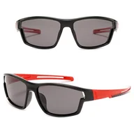 Okulary przeciwsłoneczne - Dziecięce 5-9 lat gumowe okulary przeciwsłoneczne polaryzacyjne POL-JR-62A czarny/czerwony - miniaturka - grafika 1