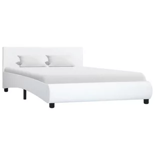 vidaXL Rama łóżka, biała, sztuczna skóra, 120 x 200 cm - Łóżka - miniaturka - grafika 1