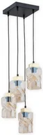 Lampy sufitowe - Lemir Meru zwis na kwadracie 4 pł. / czarny matowy + złoty + bursztyn O2965 W4 CZA + ZL O2965 W4 CZA + ZL - miniaturka - grafika 1