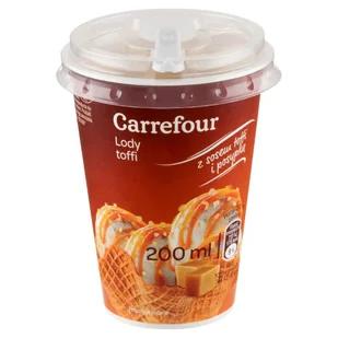 Carrefour Lody toffi z sosem toffi i posypką 200 ml - Lody i desery lodowe - miniaturka - grafika 1