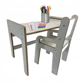 Zestawy mebli dla dzieci - Stolik i Krzesełko DREWNIANE BIURKO dla Dzieci dziecięce - miniaturka - grafika 1