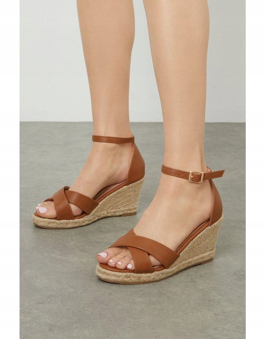 DOROTHY PERKINS SANDAŁY ESPADRYLE DAMSKIE BRĄZOWE 36 FPH