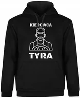 Bluzy męskie - BLUZA MĘSKA Z KAPTUREM TRUCKER DLA KIEROWCY TIRA TRUCK CZARNA R-XL A35 - miniaturka - grafika 1