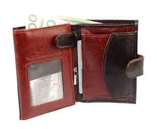 Portfel Skórzany ELKOR (PL) Skóra Licowa Średni Pionowy Z Zapięciem Dwa Skrzydełka EL125 KOLOROWY 12 x 9 x 2 [cm] - Portfele - miniaturka - grafika 5