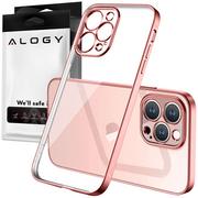 Etui i futerały do telefonów - Etui Alogy TPU Luxury Case z osłonką na aparat do Apple iPhone 12 Pro różowo-przezroczyste - miniaturka - grafika 1