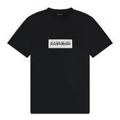 Koszulki męskie - Koszulka męska Napapijri NP0A4I3L041 S-BOX LOGO SS Czarna - miniaturka - grafika 1