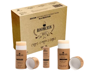 Roomcays #5 Zestaw naturalnych kosmetyków dla mężczyzn. Dezodorant w sztyfcie, Pomada stylizująca do włosów, Balsam do ust z filtrem ochronnym spf 15 - Zestawy kosmetyków męskich - miniaturka - grafika 1