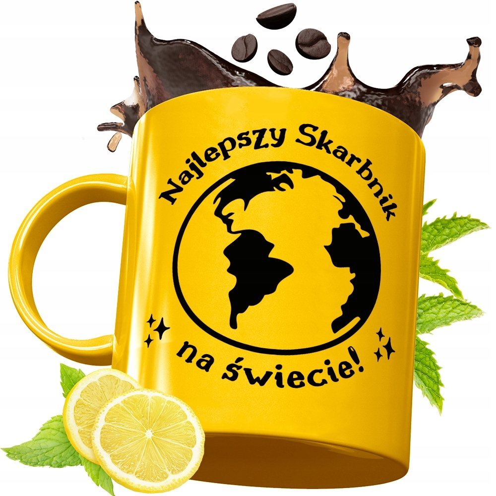 Złoty Kubek Premium Dla Skarbnika Prezent z Nadrukiem ze Zdjęciem + Opakowanie na prezent (wzór 01)