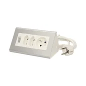 Przedłużacze i rozgałęźniki - Orno Przedłużacz biurkowy AE-1327 3 gniazda z wyłącznikiem Srebrny 1.5 metra) AE-1327 AE-1327 - miniaturka - grafika 1