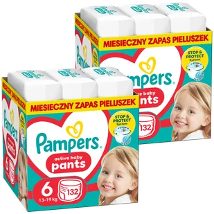 Zestaw Pampers Pants, pieluchomajtki, Extra Large, rozmiar 6, 14-19 kg, 2 x 132 sztuki - Pieluchy - miniaturka - grafika 1