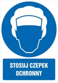 Akcesoria BHP - Naklejka Stosuj czepek ochronny 21x30cm - miniaturka - grafika 1