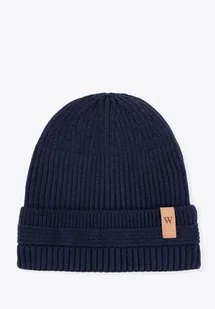 Czapka zimowa z wywijanym brzegiem granatowa - Czapki damskie Czapka zimowa z wywijanym brzegiem granatowa - Czapki damskie - miniaturka - grafika 1