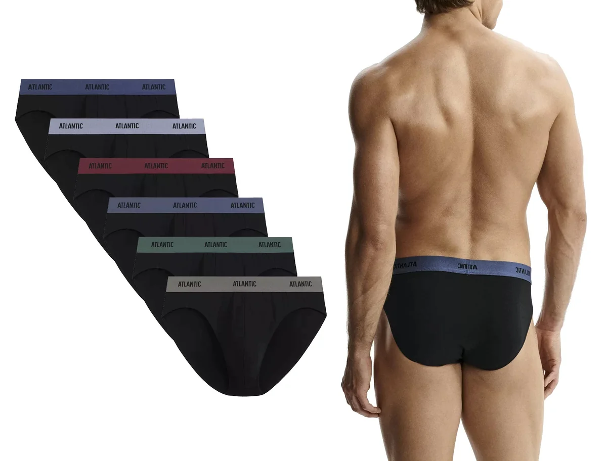 ATLANTIC Slipy sportowe męskie bawełniane 6SMP-004 6-PACK M