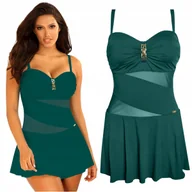 Stroje kąpielowe - Strój kąpielowy jednoczęściowy usztywniany sukienka plażowa SELF 8900 38B - miniaturka - grafika 1