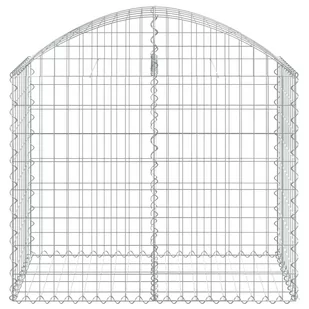VIDAXL Łukowaty kosz gabionowy, 100x50x80/100 cm, galwanizowane żelazo - Ogrodzenia - miniaturka - grafika 4