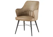 Krzesła - Krzesło Skórzane Iron Label #130 Skóra Naturalna Beżowa 55X62X84 Cm B 8628 - miniaturka - grafika 1